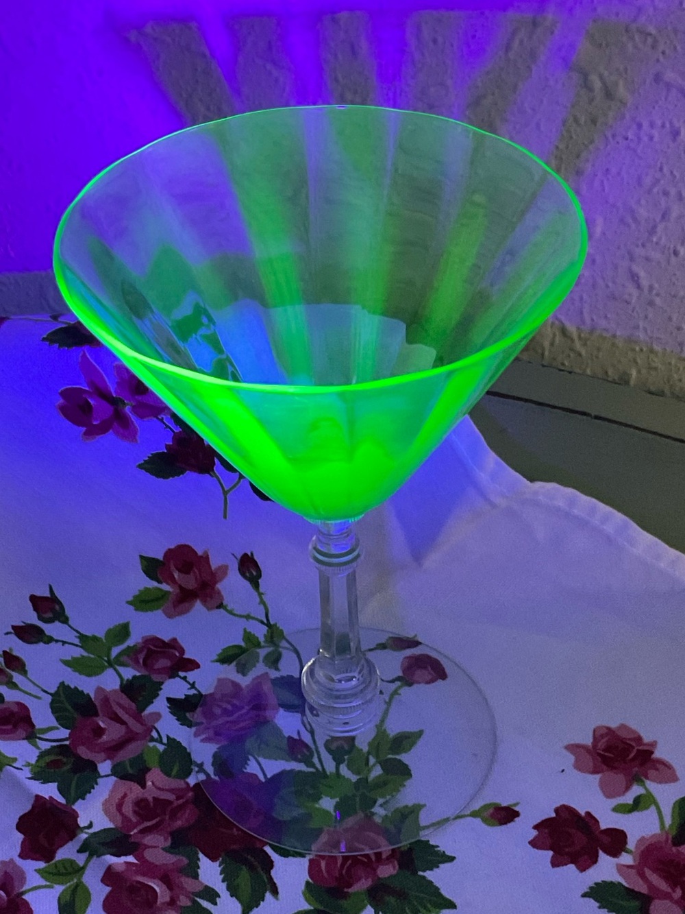 Vibrant Green Uranium martini glass